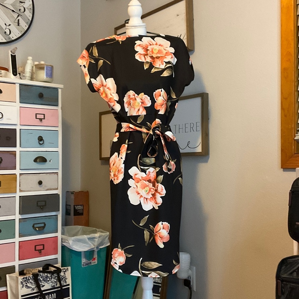 Floral Black Dress